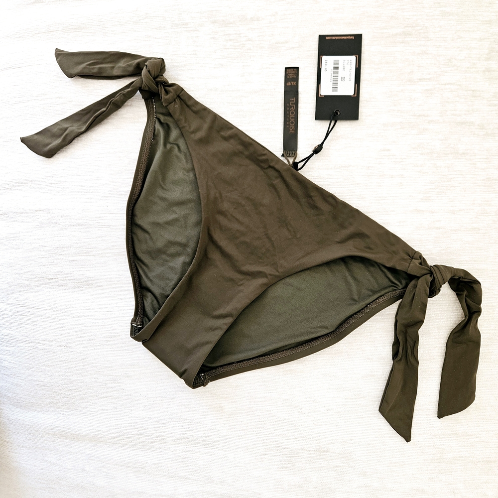 Olive Green Bikini Bottom with Side Ties